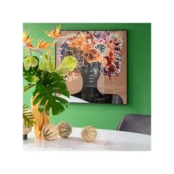 KARE Design Affiche Encadrée Femme Coraux Poissons 120x120cm ^ Tableau