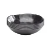KARE Design Assiettes Creuses Organic Noires 20cm Set De 4 ^ Vaisselle