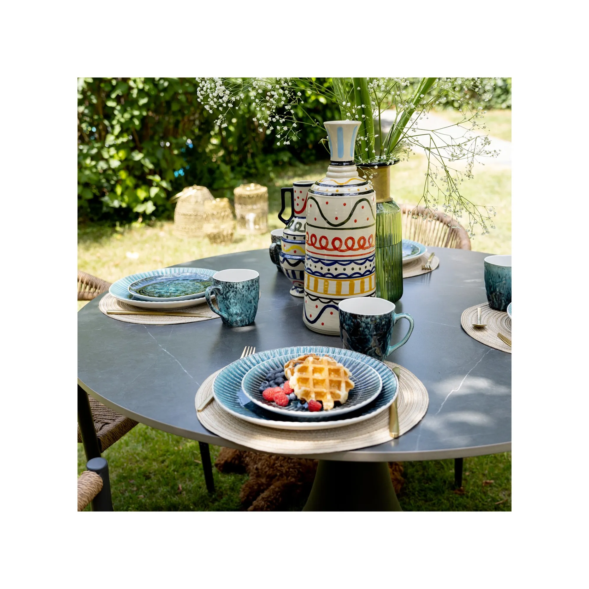 KARE Design Assiettes Mustique Rim 21cm Set De 4 ^ Vaisselle