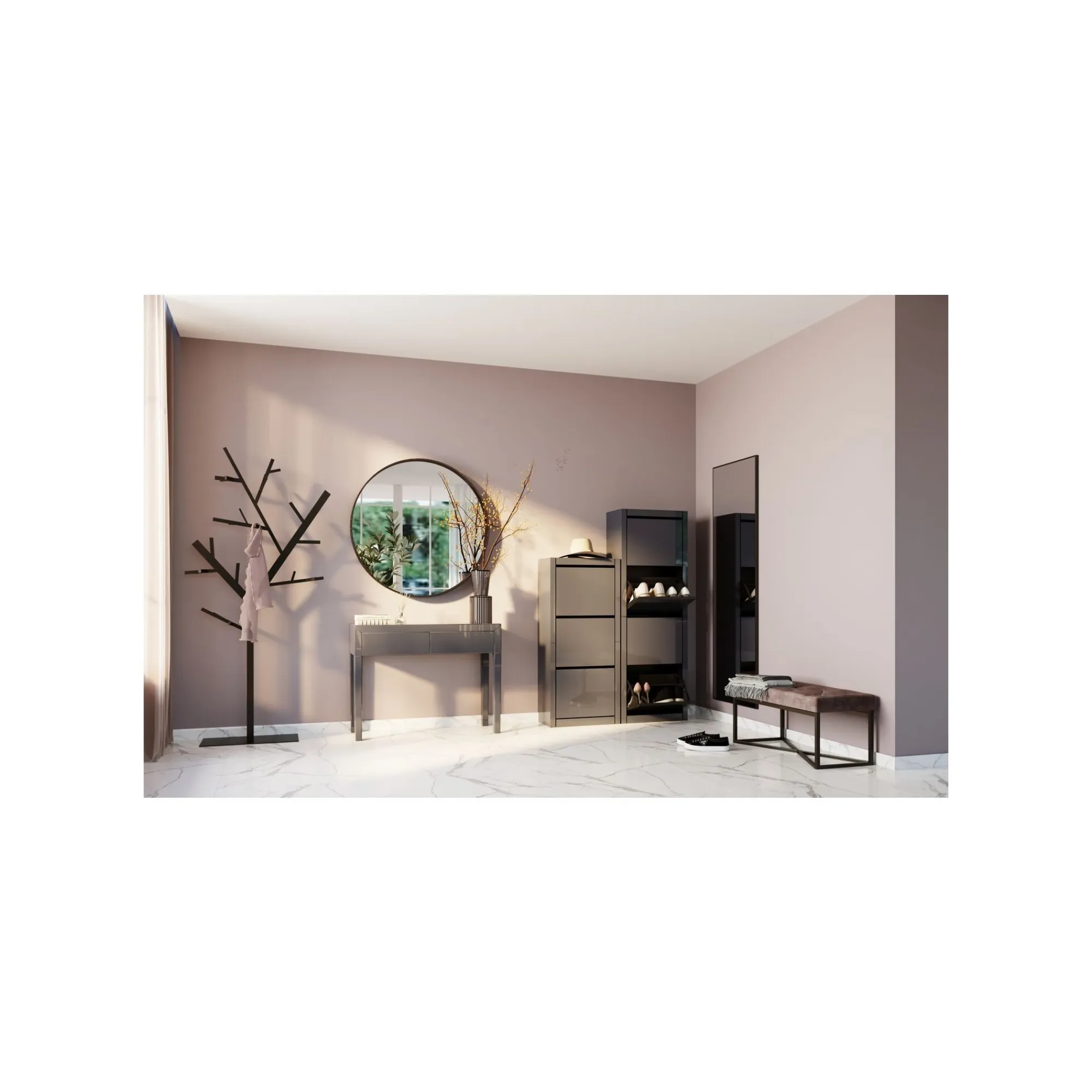 KARE Design Banc Crossover Gris Et Noir 90x40cm ^ Banc