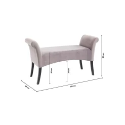 KARE Design Banc Motley Velours Gris Argenté ^ Banc