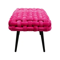KARE Design Banc Weave Velours Rose ^ Banc