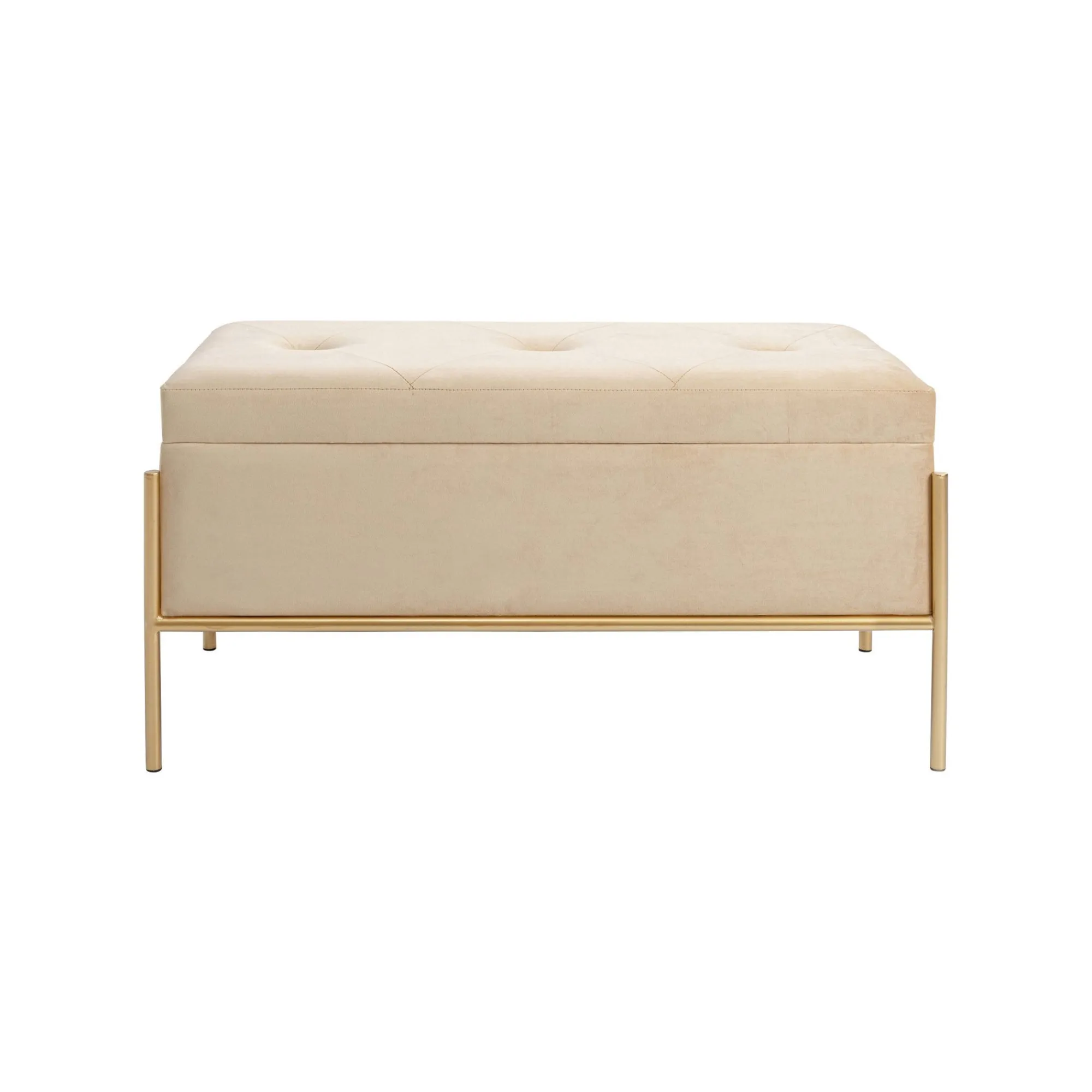 KARE Design Banc-coffre Buttons Beige 80x40cm ^ Coffre & Malle|Banc