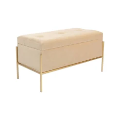 KARE Design Banc-coffre Buttons Beige 80x40cm ^ Coffre & Malle|Banc