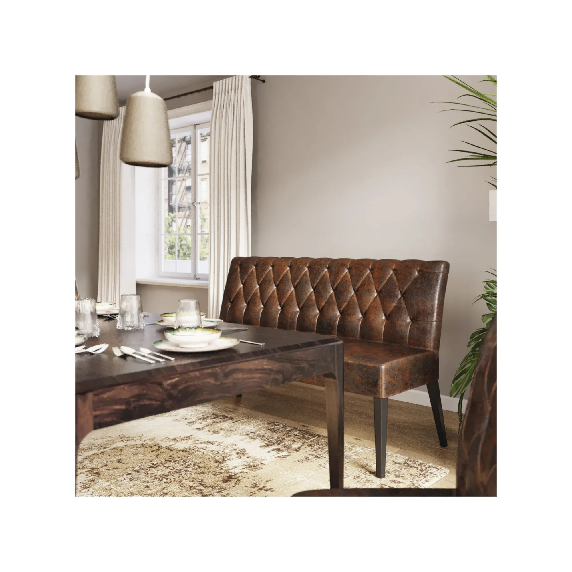 KARE Design Banquette Econo Buttons Vintage ^ Canapé & Banquette