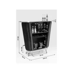KARE Design Bar After Work Velours Gris ^ Bar & Tabouret De Bar