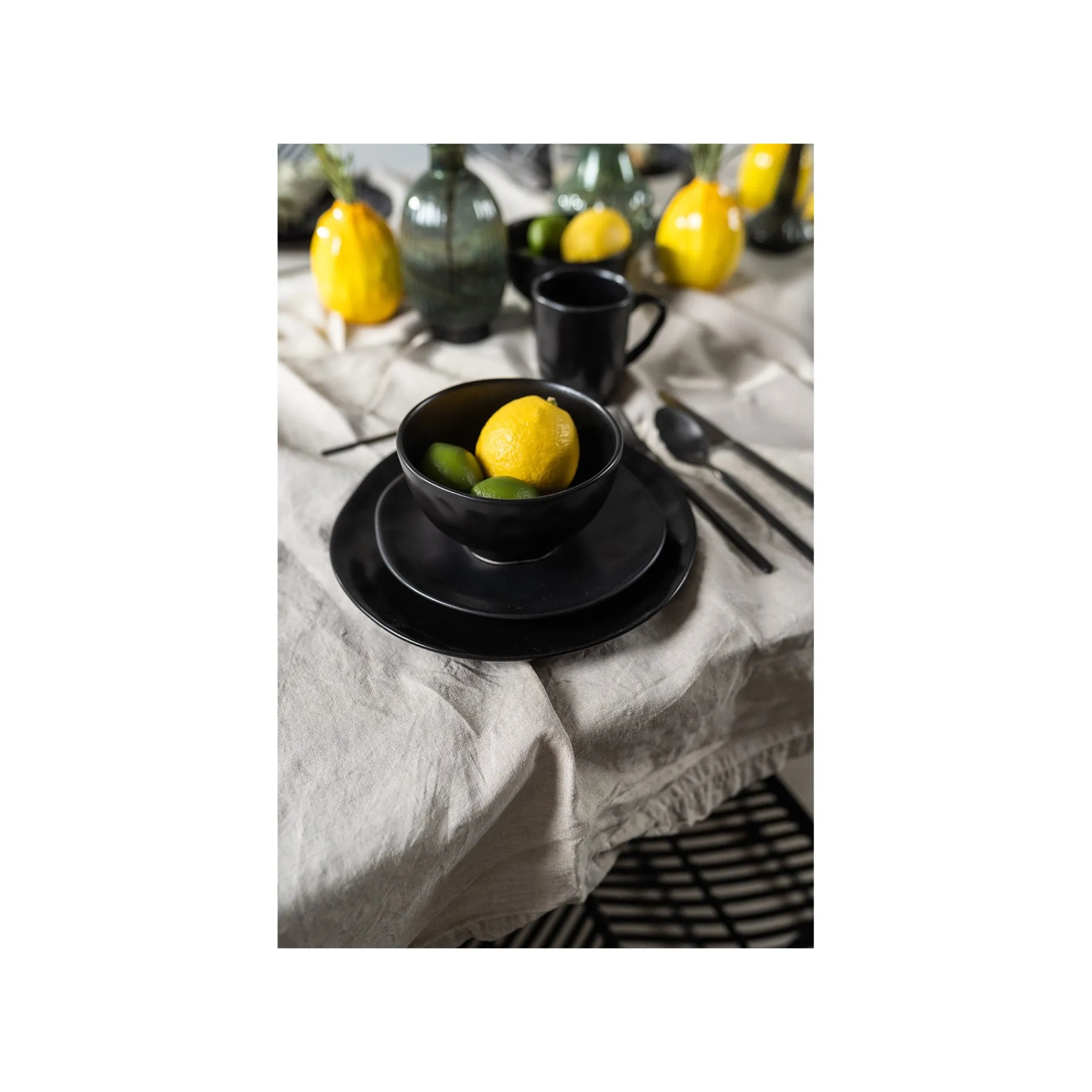 KARE Design Bols Organic Noirs 15cm Set De 4 ^ Vaisselle