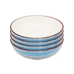 KARE Design Bols Swirl Blue 18cm Set De 4 ^ Vaisselle