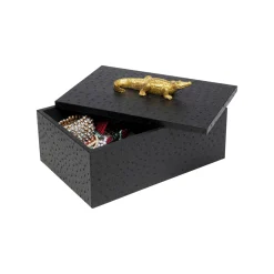 KARE Design Boîtes Noires Crocodiles Dorés Set De 2 ^ Boîte