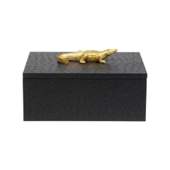 KARE Design Boîtes Noires Crocodiles Dorés Set De 2 ^ Boîte