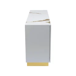 KARE Design Buffet Cracked Blanc Et Doré ^ Buffet