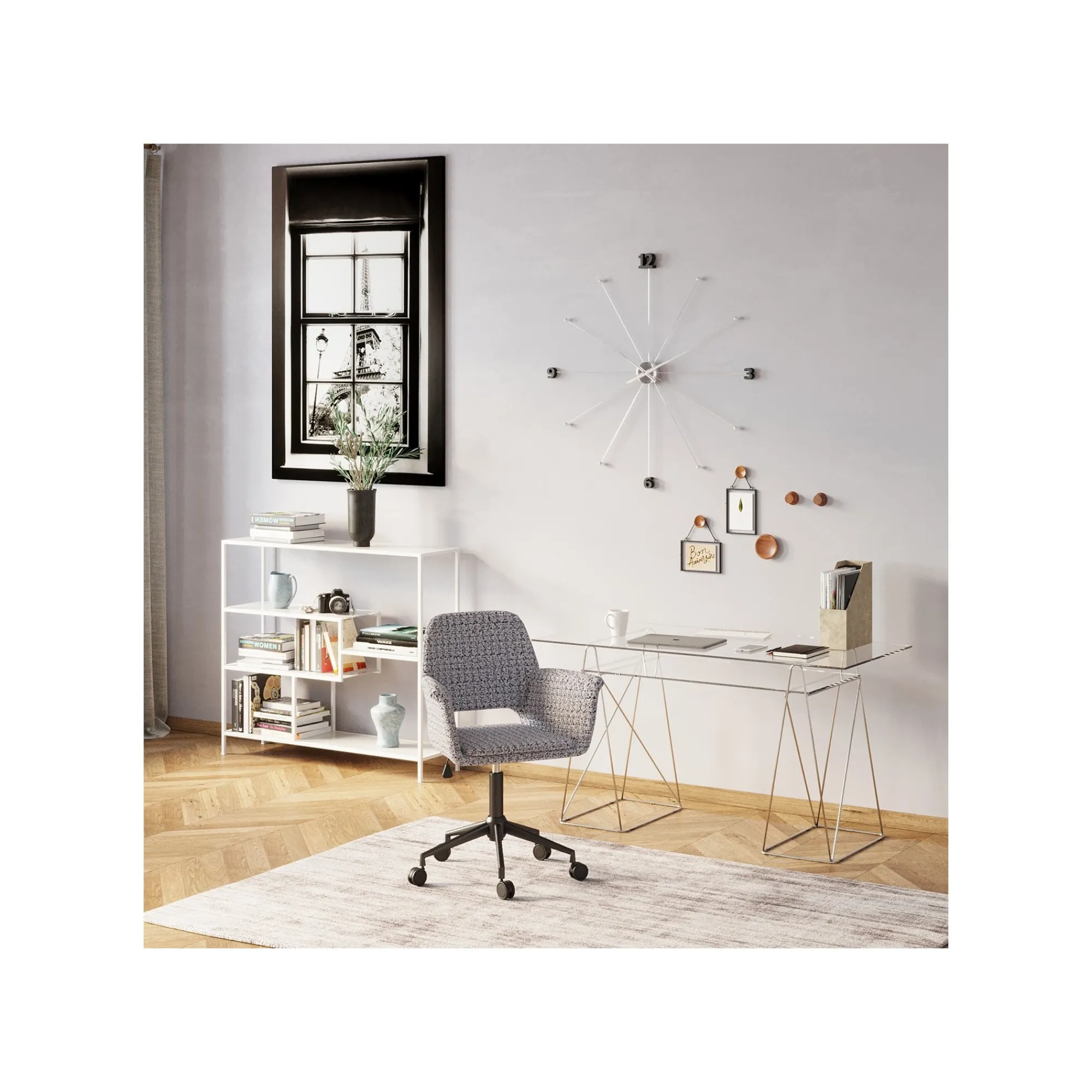 KARE Design Bureau Polar 135x65cm Chromé ^ Bureau