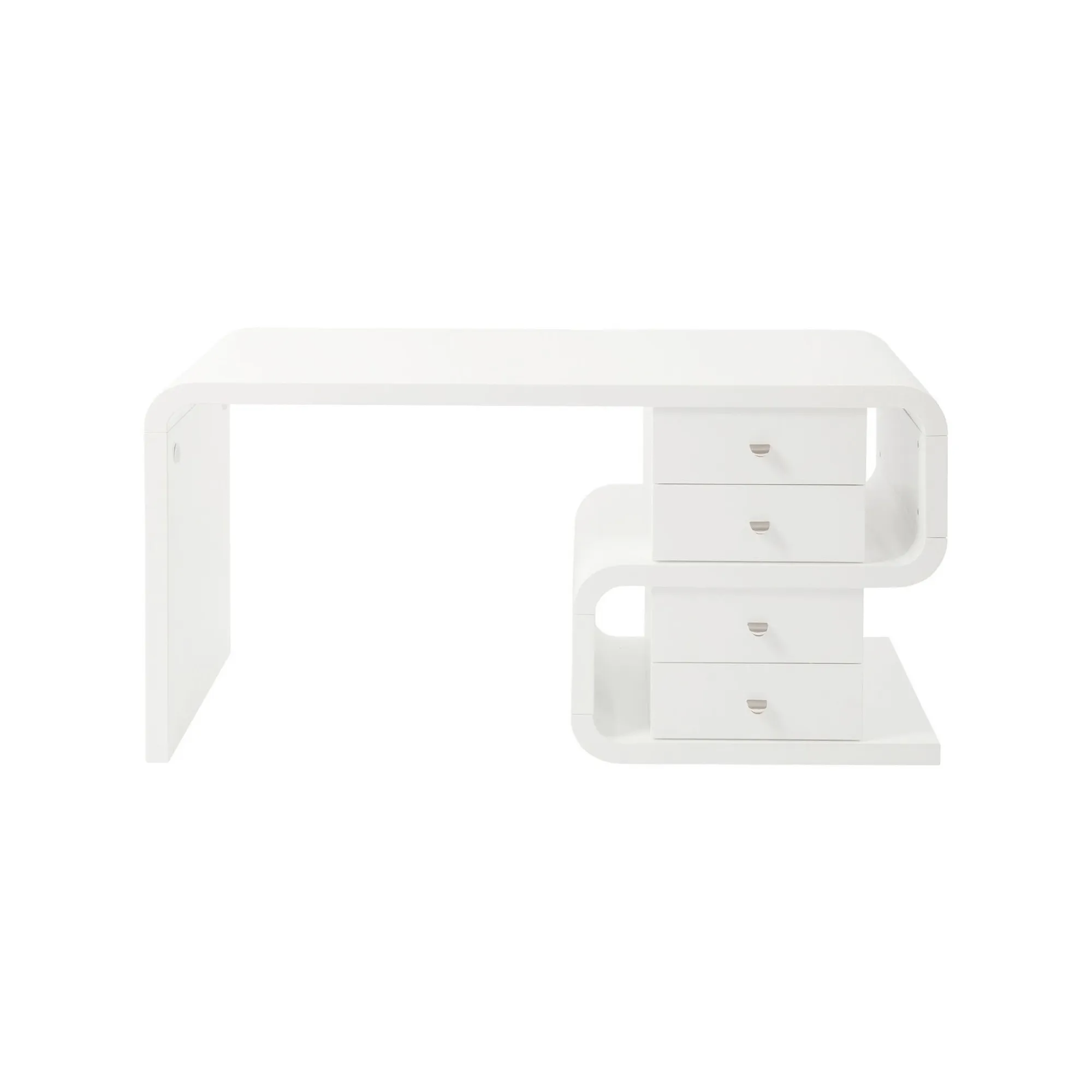 KARE Design Bureau Snake Blanc 4 Tiroirs 150x70cm ^ Bureau