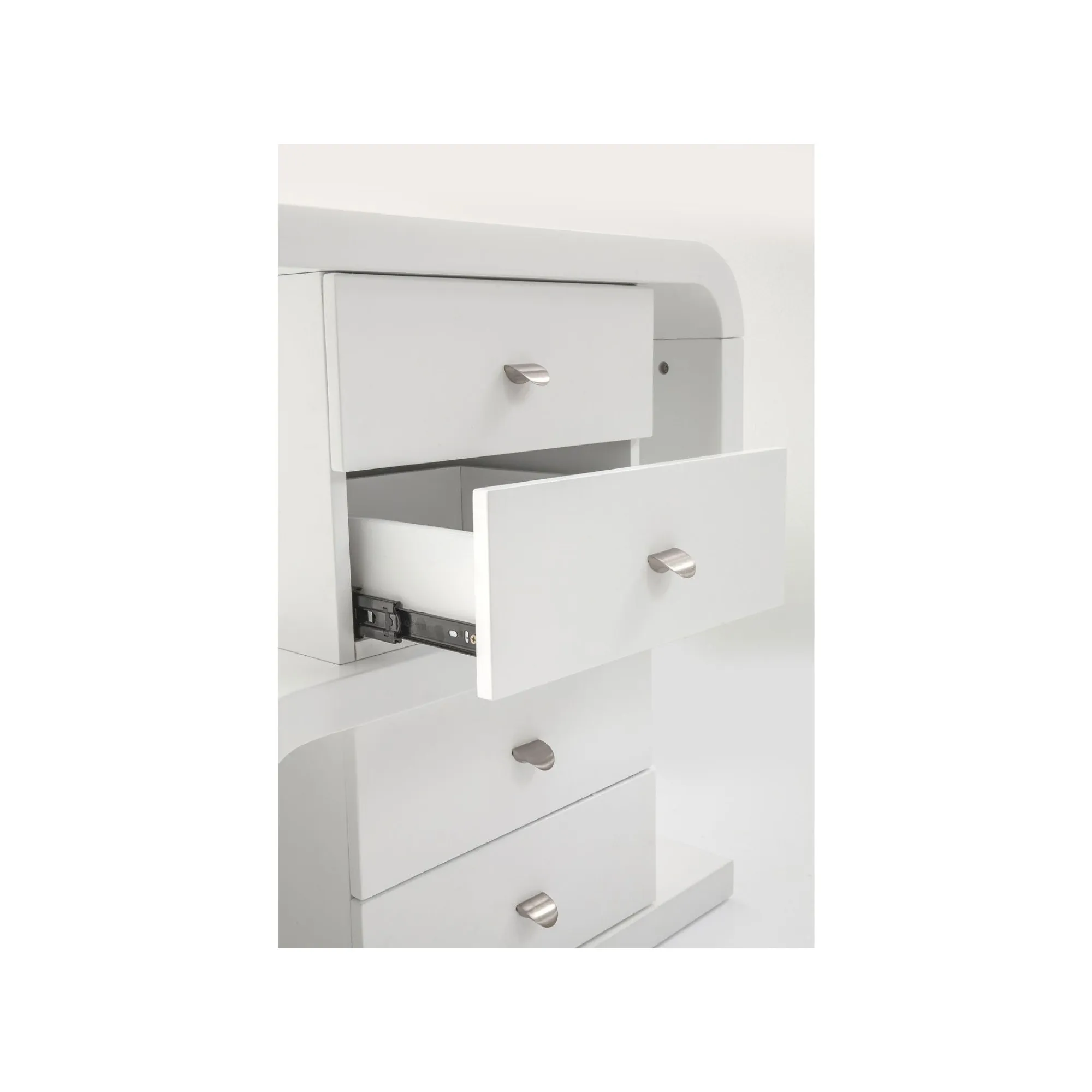 KARE Design Bureau Snake Blanc 4 Tiroirs 150x70cm ^ Bureau