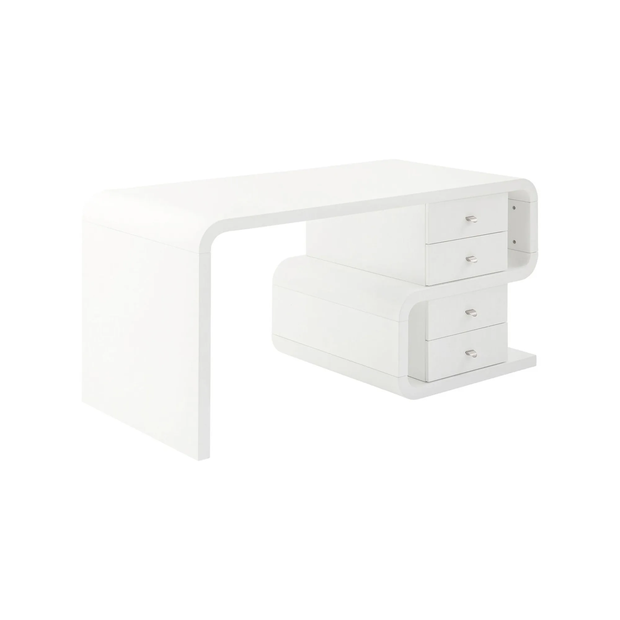 KARE Design Bureau Snake Blanc 4 Tiroirs 150x70cm ^ Bureau