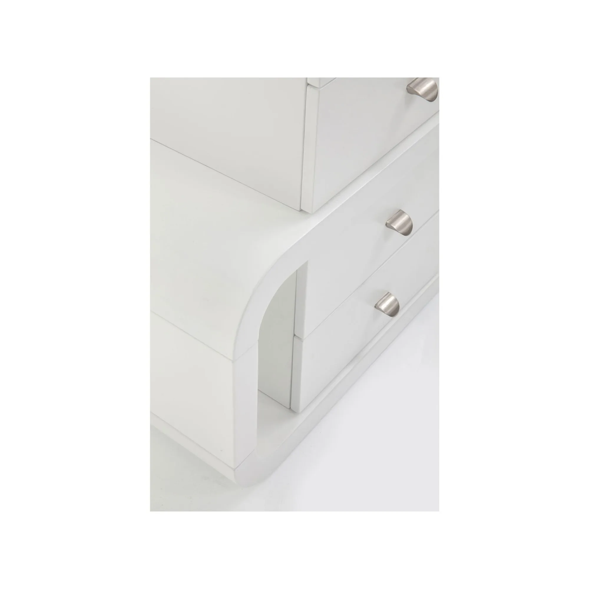 KARE Design Bureau Snake Blanc 4 Tiroirs 150x70cm ^ Bureau