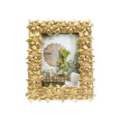 KARE Design Cadre Photo Flower Fleurs Dorées 21x26cm ^ Cadre Photo