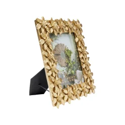 KARE Design Cadre Photo Flower Fleurs Dorées 21x26cm ^ Cadre Photo