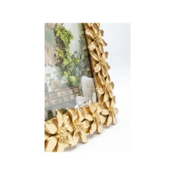 KARE Design Cadre Photo Flower Fleurs Dorées 21x26cm ^ Cadre Photo