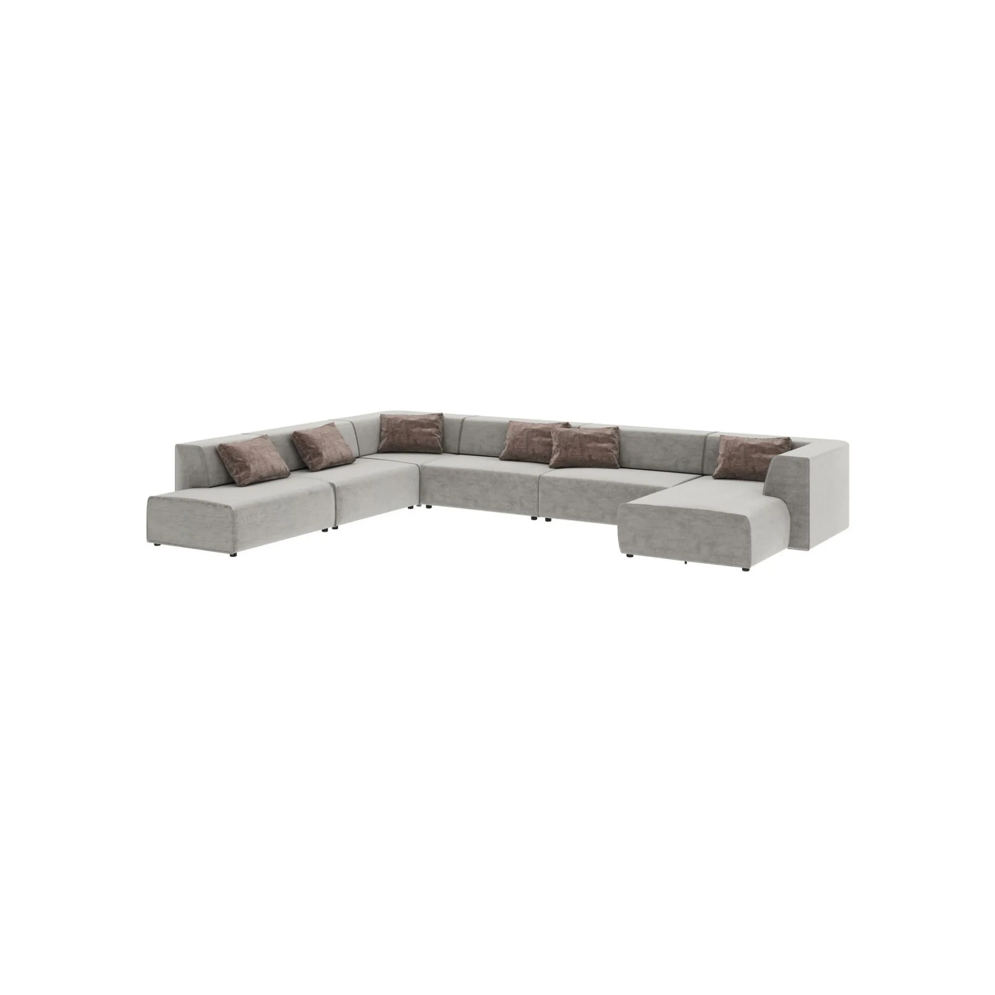 KARE Design Canapé 2 Angles Infinity Gris XXL 6 Assises ^ Canapé & Banquette