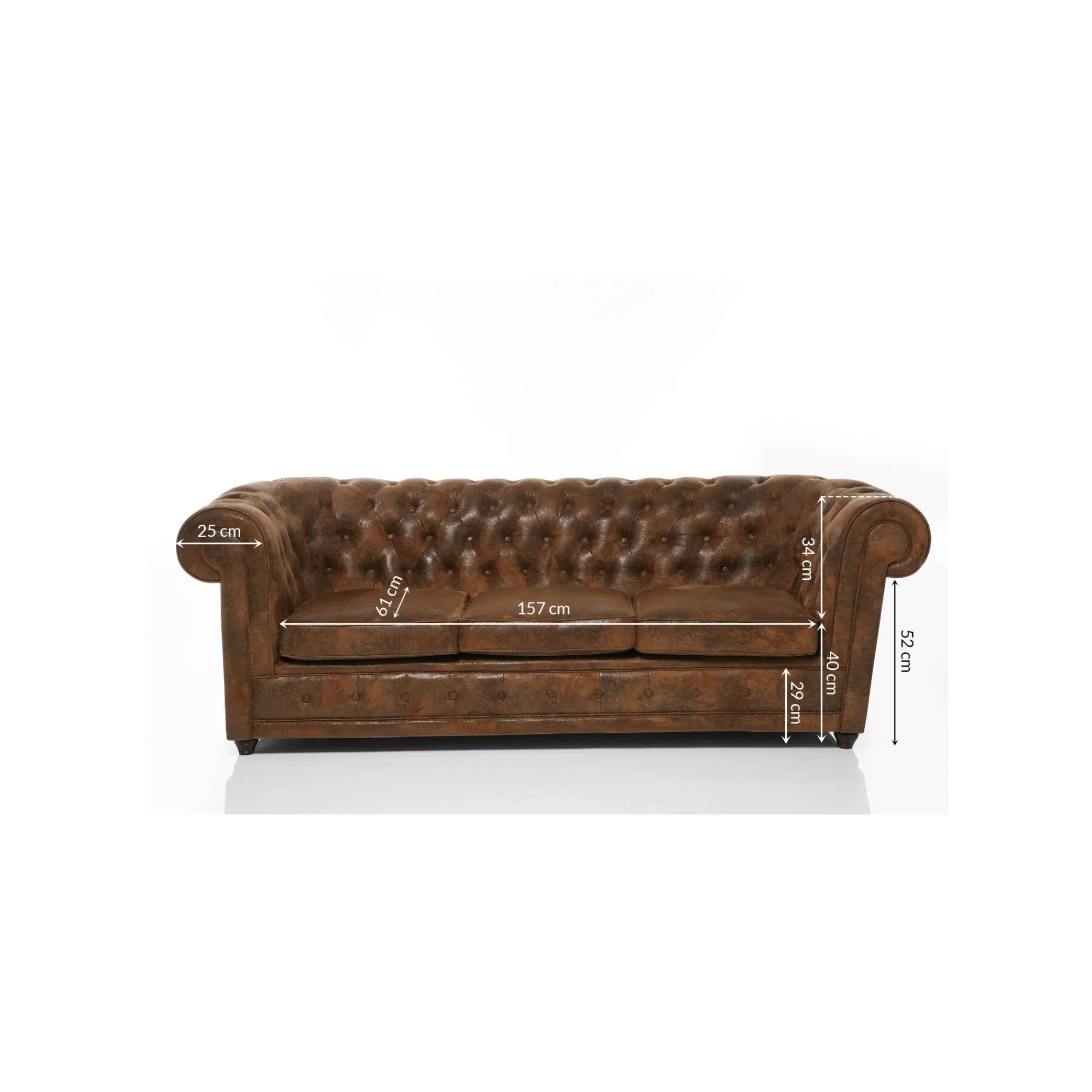 KARE Design Canapé 3 Places Oxford Vintage ^ Canapé & Banquette