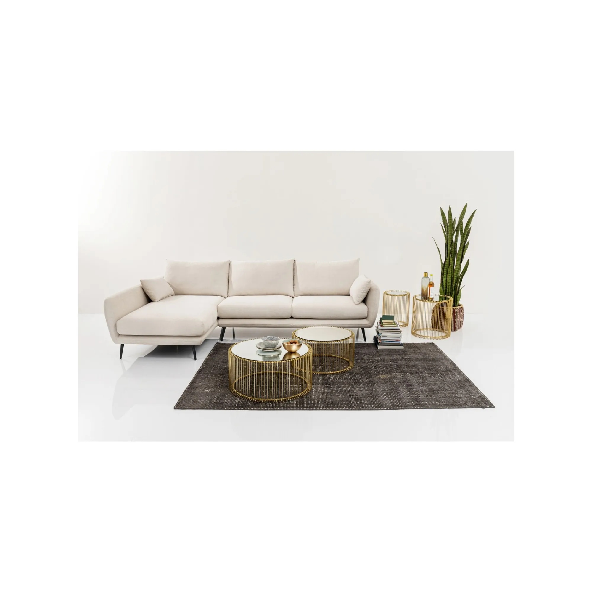KARE Design Canapé D'angle Amalfi Gauche Crème ^ Canapé & Banquette