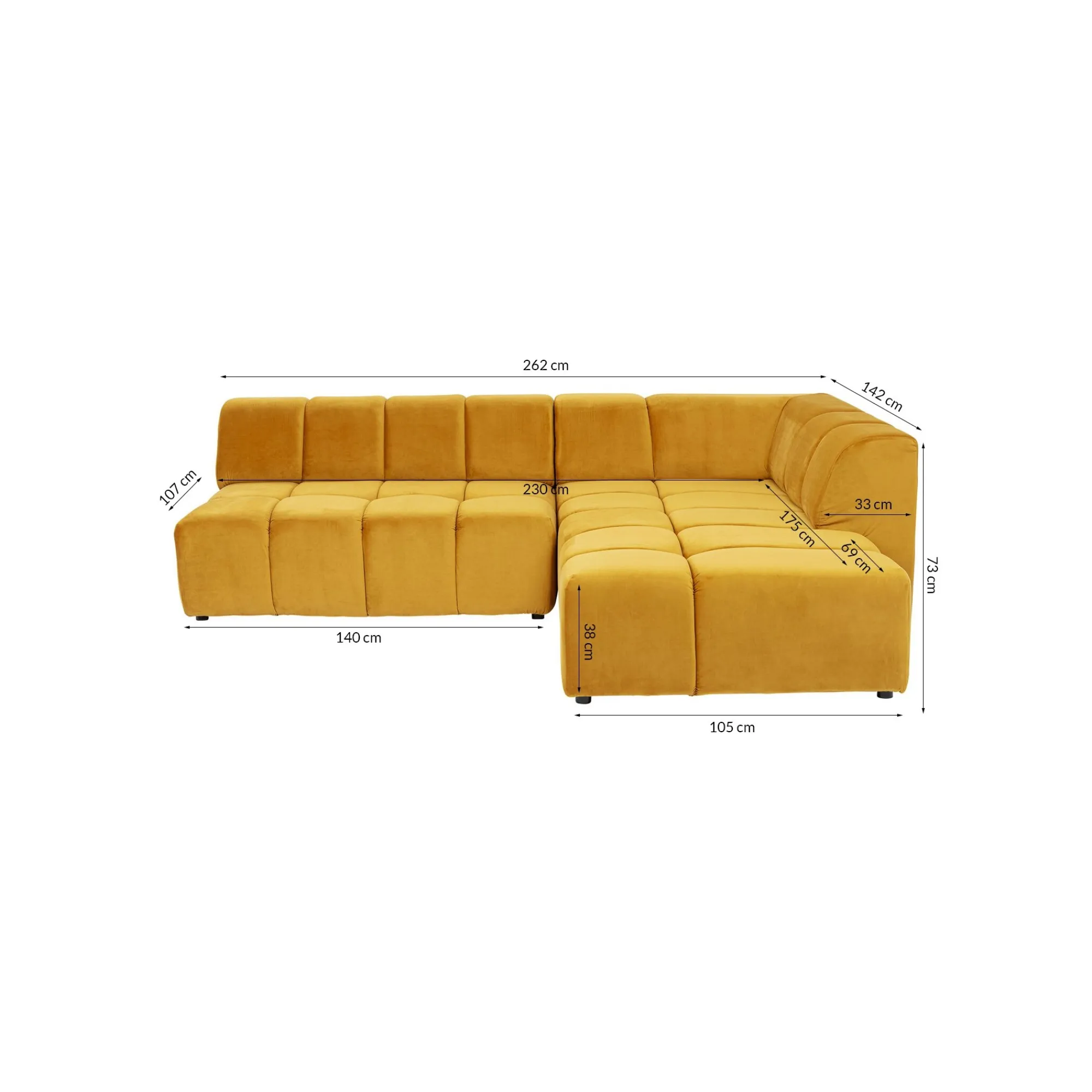 KARE Design Canapé D'angle Belami Droite Ocre ^ Canapé & Banquette