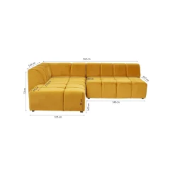 KARE Design Canapé D'angle Belami Gauche Ocre ^ Canapé & Banquette
