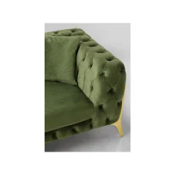 KARE Design Canapé D'angle Bellissima Gauche Velours Vert ^ Canapé & Banquette