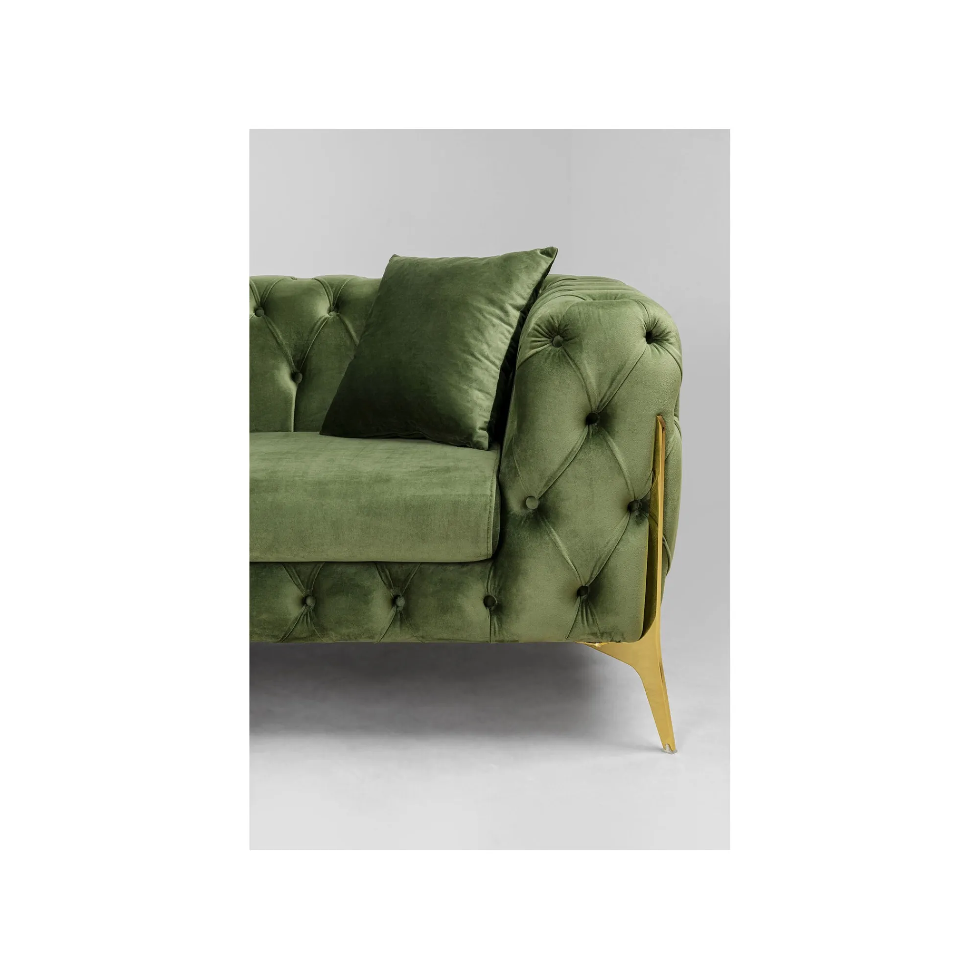 KARE Design Canapé D'angle Bellissima Gauche Velours Vert ^ Canapé & Banquette