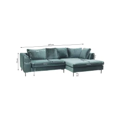 KARE Design Canapé D'angle Gianna 290cm Droite Velours Vert ^ Canapé & Banquette