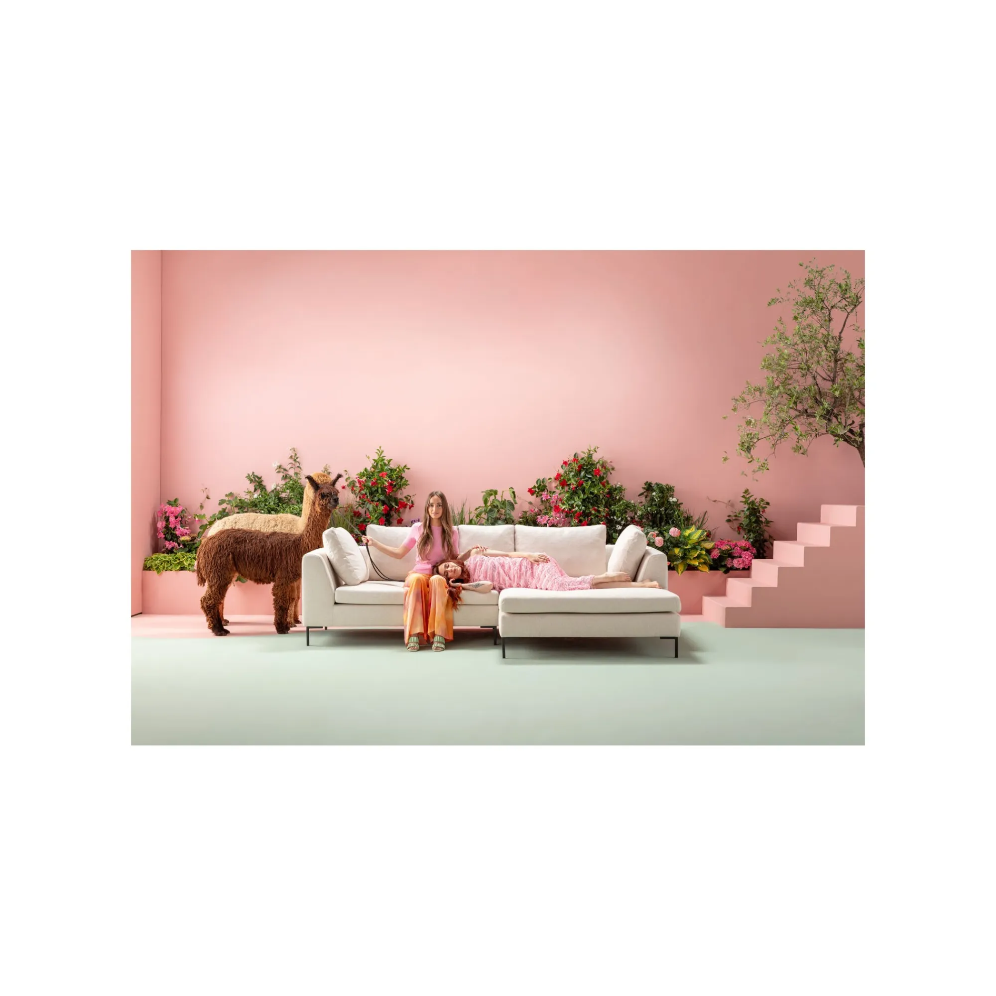 KARE Design Canapé D'angle Gianna 290cm Droite Crème ^ Canapé & Banquette