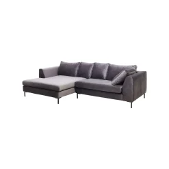 KARE Design Canapé D'angle Gianna 290cm Gauche Velours Gris ^ Canapé & Banquette