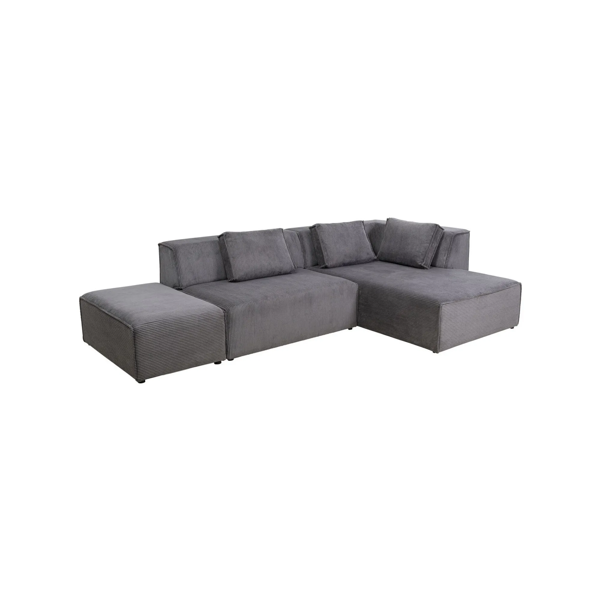 KARE Design Canapé D'angle Infinity Cord Gris Droite ^ Canapé & Banquette