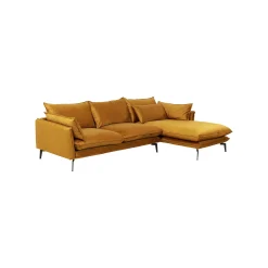 KARE Design Canapé D'angle Monza Droite Velours Ocre ^ Canapé & Banquette