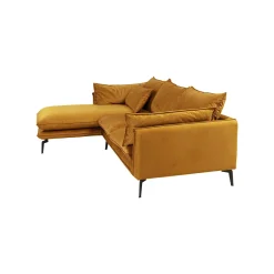 KARE Design Canapé D'angle Monza Gauche Velours Ocre ^ Canapé & Banquette