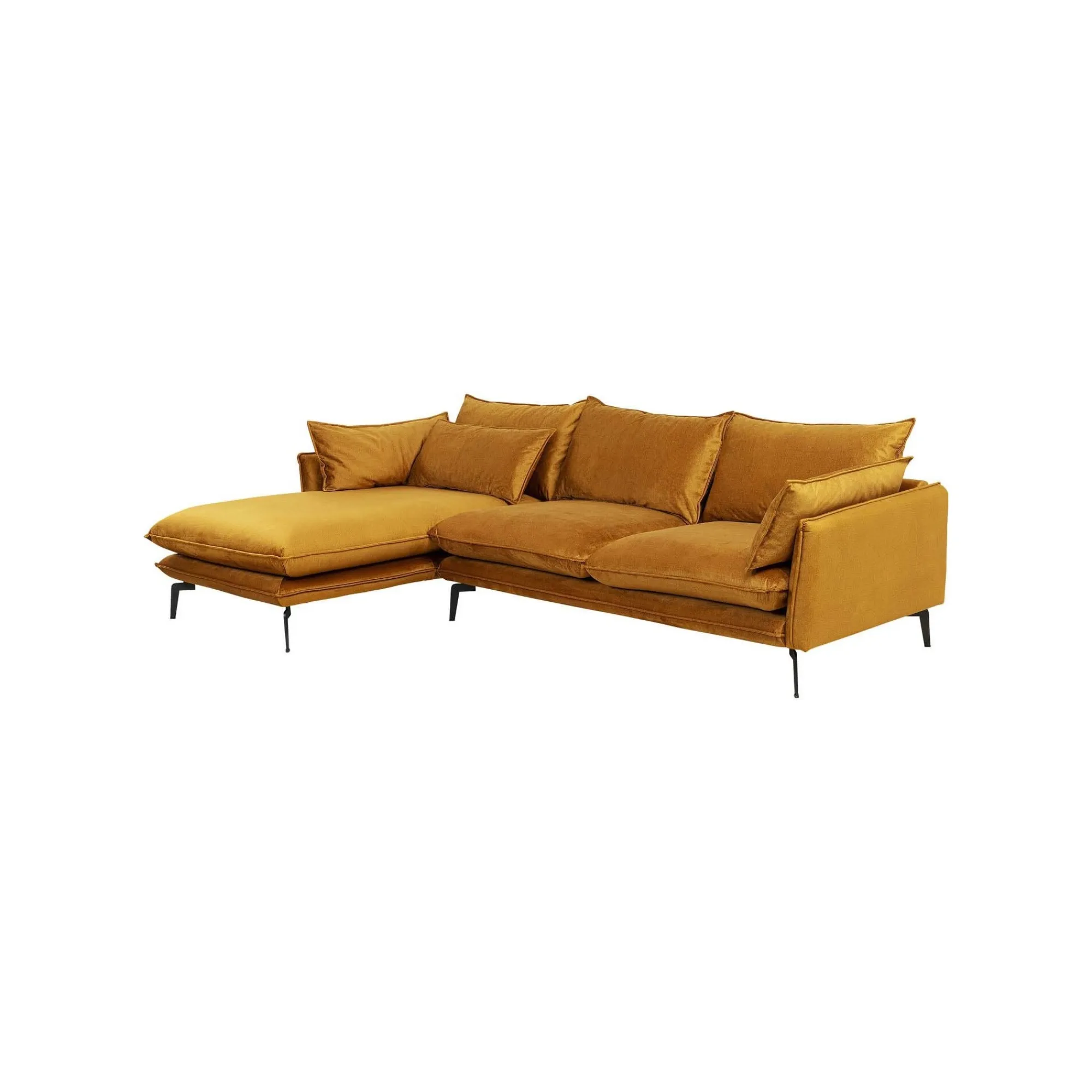 KARE Design Canapé D'angle Monza Gauche Velours Ocre ^ Canapé & Banquette