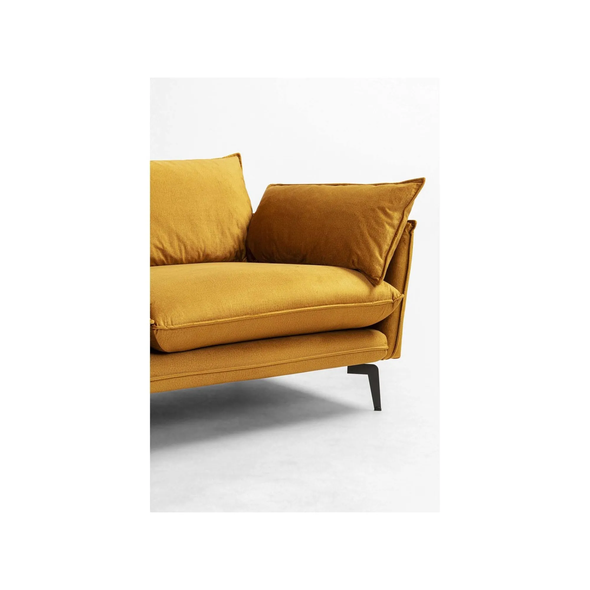 KARE Design Canapé D'angle Monza Gauche Velours Ocre ^ Canapé & Banquette