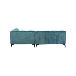 KARE Design Canapé D'angle Nia Droite Velours Bleu ^ Canapé & Banquette