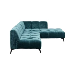 KARE Design Canapé D'angle Nia Droite Velours Bleu ^ Canapé & Banquette