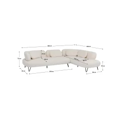 KARE Design Canapé D'angle Peppo Crème Droite ^ Canapé & Banquette