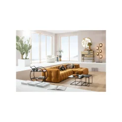 KARE Design Canapé D'angle Salamanca Velours Ocre Droite ^ Canapé & Banquette
