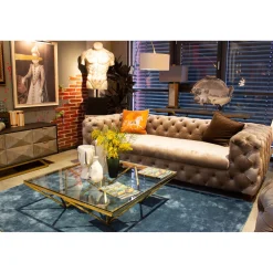 KARE Design Canapé Desire 3 Places Velours Gris ^ Canapé & Banquette