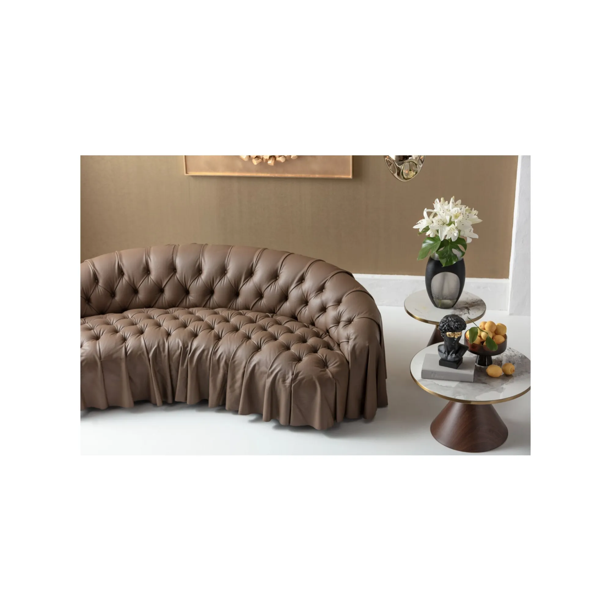 KARE Design Canapé Drapes 3 Places Marron ^ Canapé & Banquette