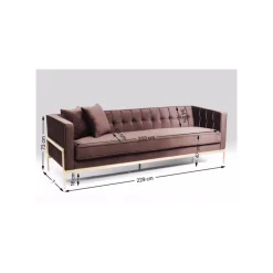 KARE Design Canapé Loft 3 Places Velours Marron ^ Canapé & Banquette