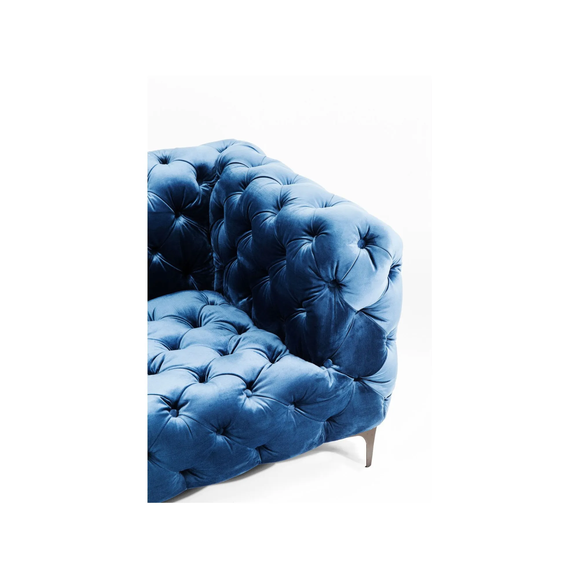 KARE Design Canapé Look 2 Places Velours Bleu Pétrole ^ Canapé & Banquette