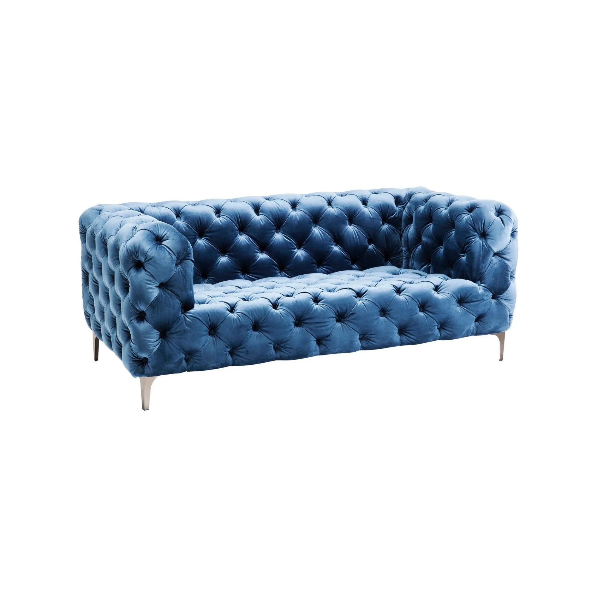 KARE Design Canapé Look 2 Places Velours Bleu Pétrole ^ Canapé & Banquette