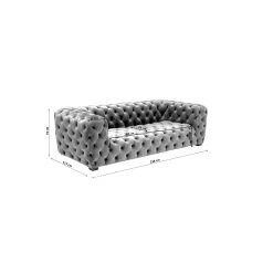 KARE Design Canapé Metropol 3 Places Velours Gris ^ Canapé & Banquette
