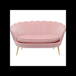 KARE Design Canapé Water Lily 2 Places Velours Rose Et Acier Doré ^ Canapé & Banquette