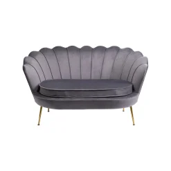 KARE Design Canapé Water Lily 2 Places Velours Gris Et Acier Doré ^ Canapé & Banquette